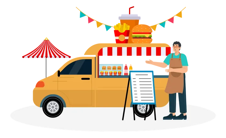 Street food truck  Illustration