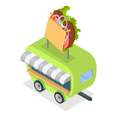 Street Food Trucks  Illustration