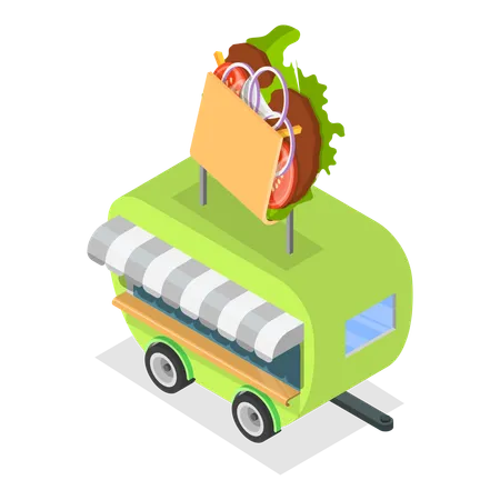 Street Food Trucks  Illustration