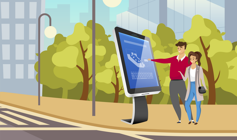 Street information self service kiosk  Illustration