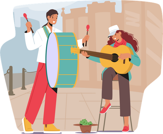 Street musical performance  Illustration