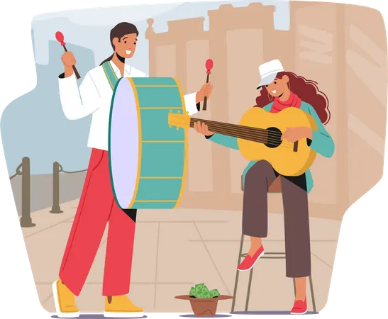 Street musical performance  Illustration