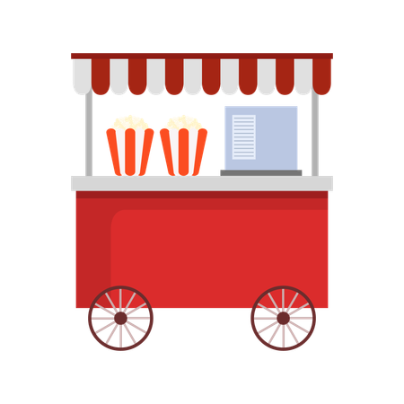 Street Popcorn Shop  イラスト