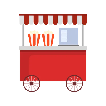 Street Popcorn Shop  Illustration