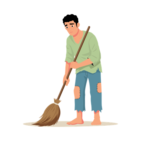 Street Sweeper cleaning street  Illustration
