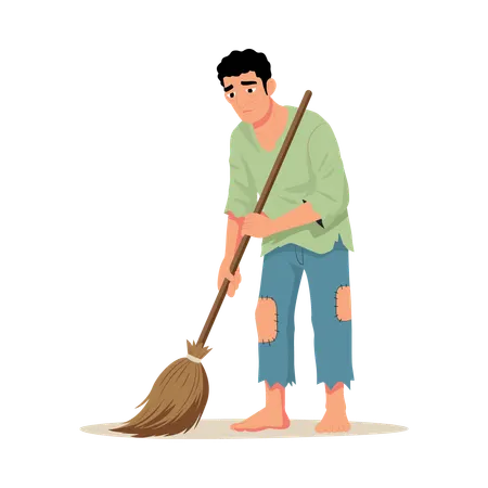 Street Sweeper cleaning street  Illustration