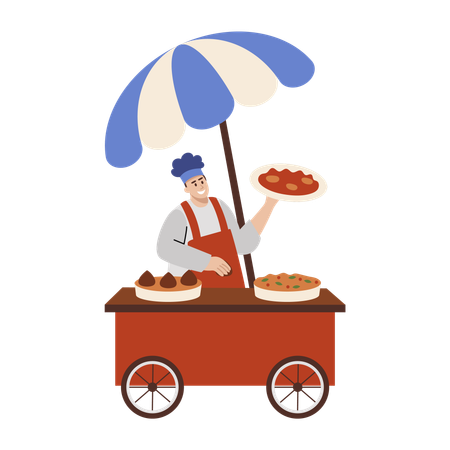 Street Vendor  Illustration