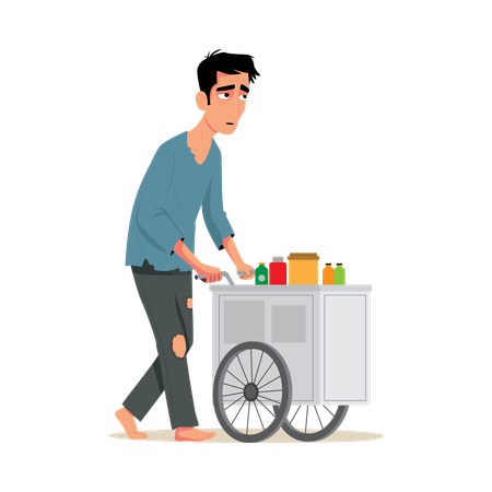 Street vendor selling food  Illustration