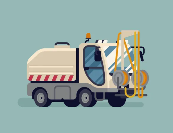 Street washing truck  Illustration