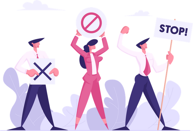 Streik der Unternehmensmitarbeiter  Illustration