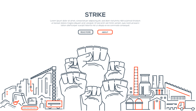 Strike - Illustration im modernen Liniendesignstil  Illustration