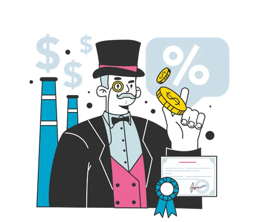 Strengthening The Role Of Monopoly In The Economy As A Financial Inflation Cause Growing Up Prices And Value Of Money Recession Reason Economics Crisis And Business Risk Flat Vector Illustration Illustration