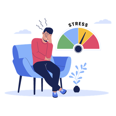 Stress scale test expression with high level tension  Illustration