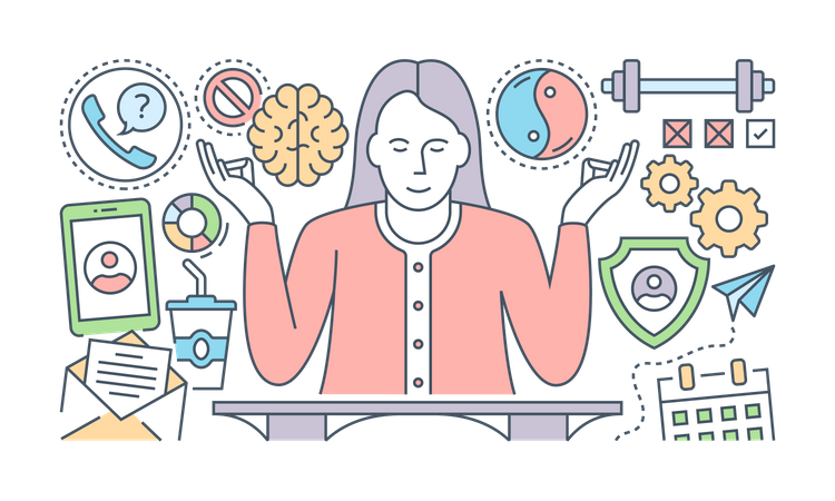 Stressbewältigung  Illustration