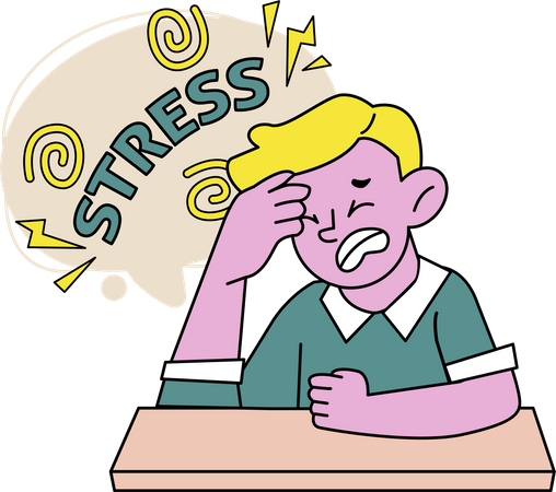 Stressed Boy  Illustration