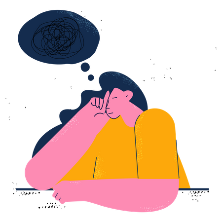 Stressed business woman Illustration