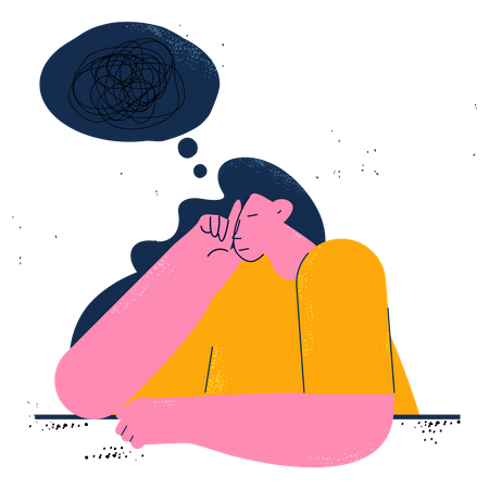 Stressed business woman  Illustration