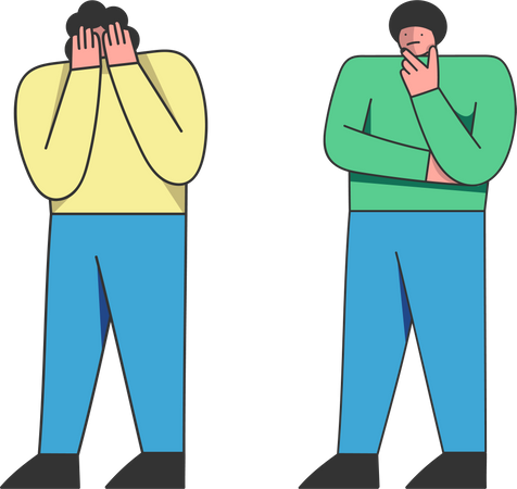 Stressed Businessmen dealing loss  Illustration