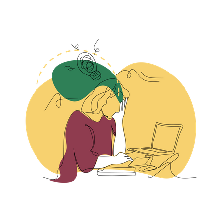 Stressed businesswoman  Illustration