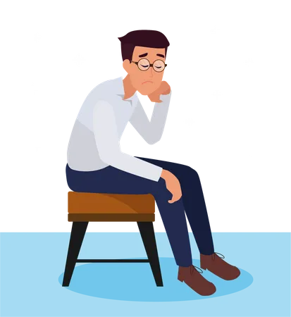 Stressed employee due to unemployment  Illustration