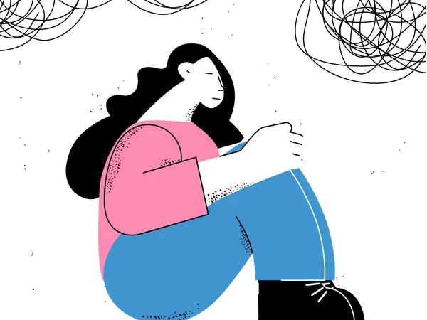 Stressed female employee  Illustration