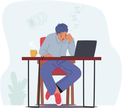 Stressed Overloaded Employee Illustration