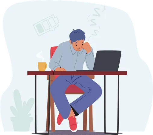 Stressed Overloaded Employee  Illustration