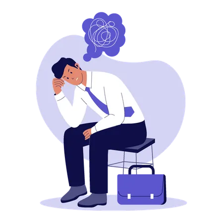 Stressed Startup Founder finding ways to solution  Illustration