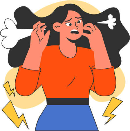 Stressed woman feeling despair  Illustration