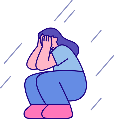 Stressed woman upset with daily work  Illustration