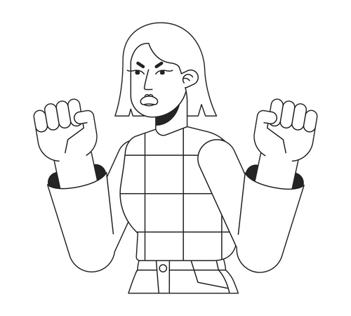 Stressed woman with anger issues Illustration