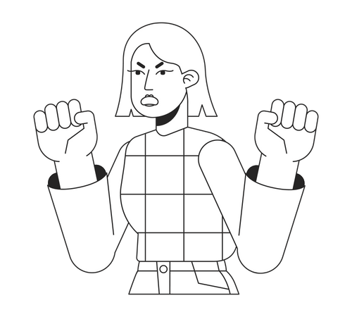 Stressed woman with anger issues  Illustration