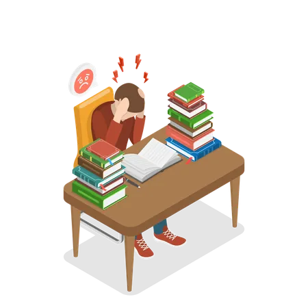 Stressful Time in Study Process  Illustration