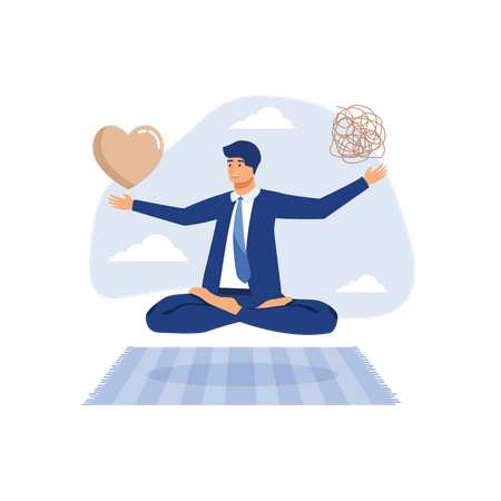 Stressbewältigung Balance zwischen Arbeit Psychische Gesundheit  Illustration