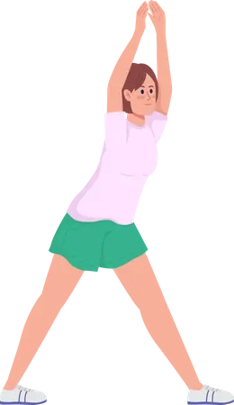 Stretching by girl  Illustration