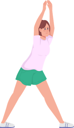 Stretching by girl  Illustration