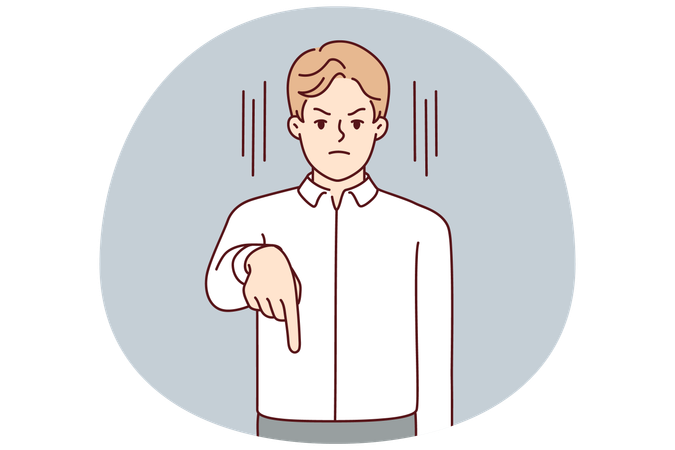 Strict businessman point with finger  Illustration