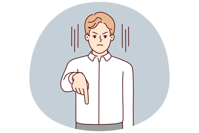 Strict businessman point with finger  Illustration