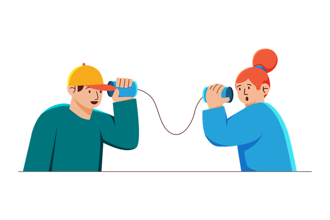 String phone Communication  Illustration