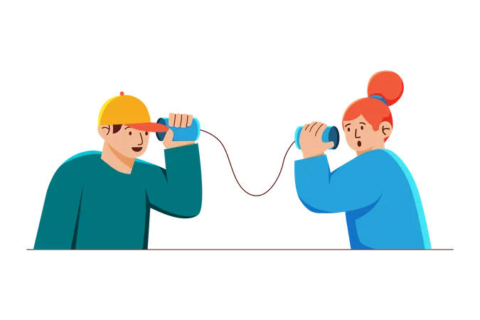 String phone Communication  Illustration