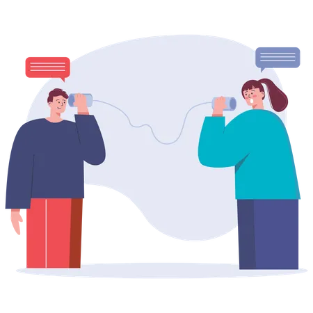 String phone Communication  Illustration