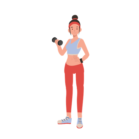 Strong and confident woman lifting weights in sportswear during an energetic workout session  Illustration