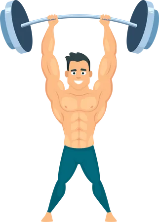 Strong bodybuilder doing Weightlifting  Illustration