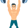 bodybuilder doing weightlifting illustration svg