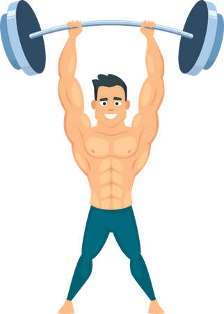 Strong bodybuilder doing Weightlifting  Illustration