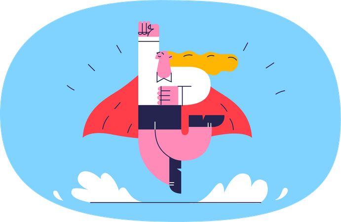 Strong businesswoman  Illustration