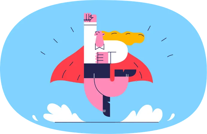 Strong businesswoman  Illustration