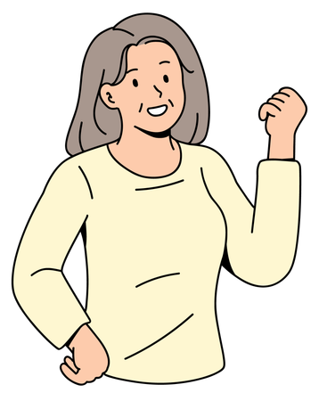 Strong Elderly Woman  Illustration