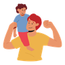 strong father illustration free download