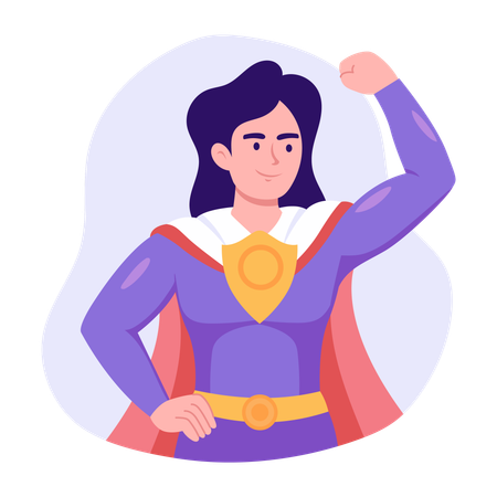 Strong woman showing power  Illustration